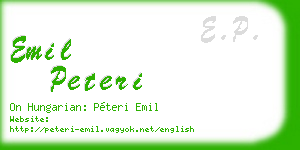 emil peteri business card